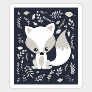 FOX AND LEAVES Sticker